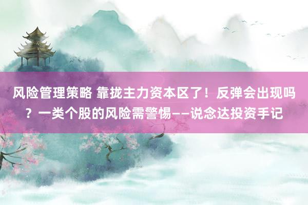 风险管理策略 靠拢主力资本区了！反弹会出现吗？一类个股的风险需警惕——说念达投资手记