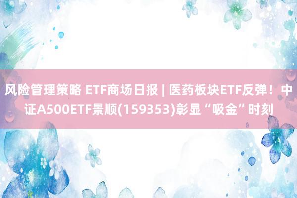 风险管理策略 ETF商场日报 | 医药板块ETF反弹！中证A500ETF景顺(159353)彰显“吸金”时刻