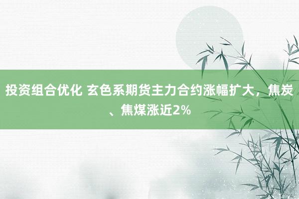 投资组合优化 玄色系期货主力合约涨幅扩大，焦炭、焦煤涨近2%