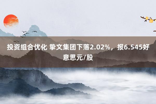 投资组合优化 挚文集团下落2.02%，报6.545好意思元/股