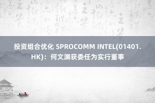 投资组合优化 SPROCOMM INTEL(01401.HK)：何文渊获委任为实行董事