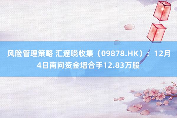 风险管理策略 汇邃晓收集（09878.HK）：12月4日南向资金增合手12.83万股