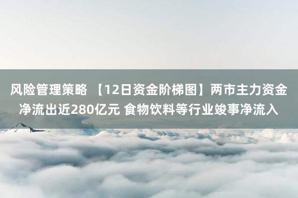 风险管理策略 【12日资金阶梯图】两市主力资金净流出近280亿元 食物饮料等行业竣事净流入