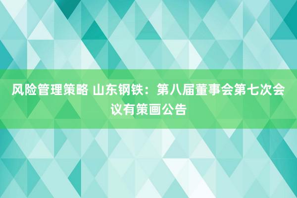 风险管理策略 山东钢铁：第八届董事会第七次会议有策画公告