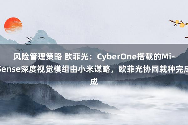 风险管理策略 欧菲光：CyberOne搭载的Mi-Sense深度视觉模组由小米谋略，欧菲光协同栽种完成