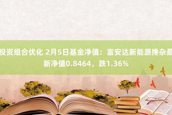 投资组合优化 2月5日基金净值：富安达新能源搀杂最新净值0.8464，跌1.36%