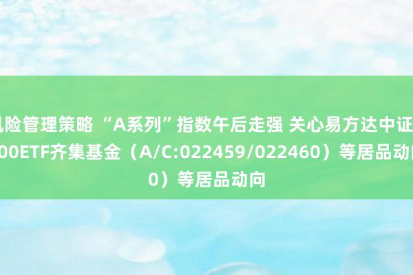 风险管理策略 “A系列”指数午后走强 关心易方达中证A500ETF齐集基金（A/C:022459/022460）等居品动向