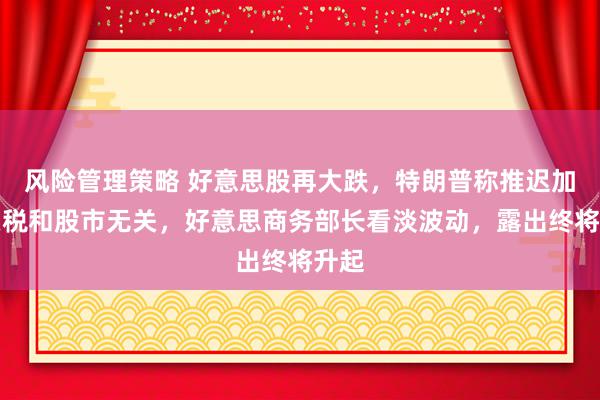 风险管理策略 好意思股再大跌，特朗普称推迟加墨关税和股市无关，好意思商务部长看淡波动，露出终将升起