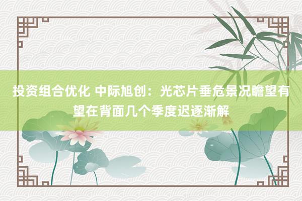 投资组合优化 中际旭创：光芯片垂危景况瞻望有望在背面几个季度迟逐渐解