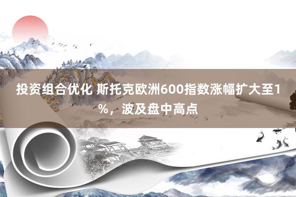 投资组合优化 斯托克欧洲600指数涨幅扩大至1%，波及盘中高点