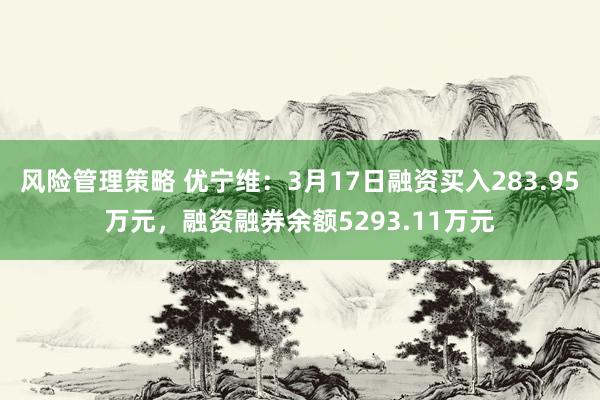 风险管理策略 优宁维：3月17日融资买入283.95万元，融资融券余额5293.11万元